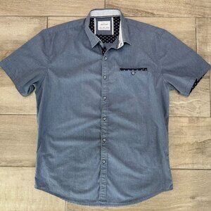 Craft & Flow Blue/Grey Button-up Collar Shirt Size Small